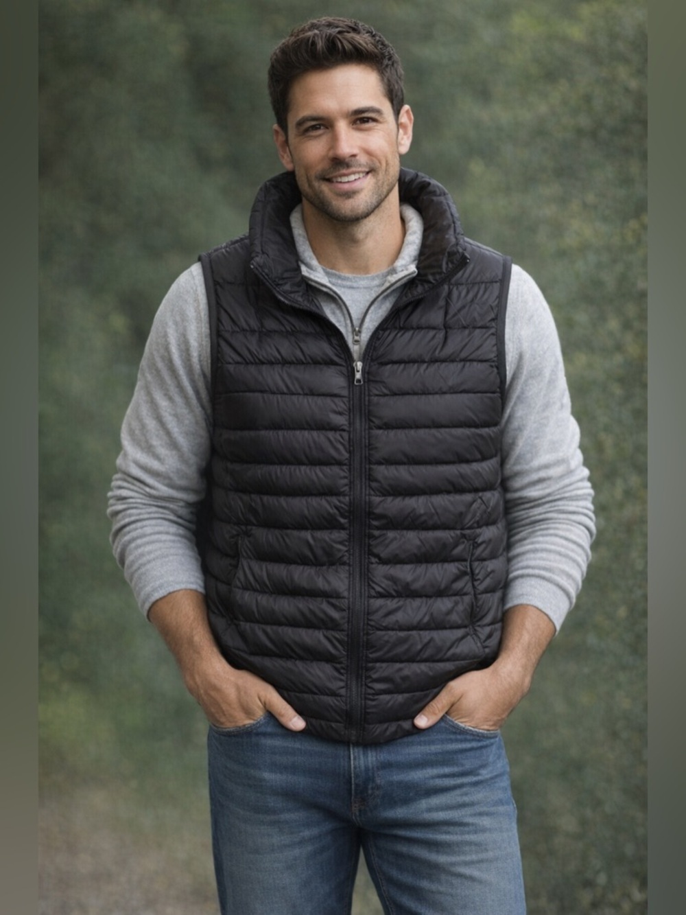 Hawke & Co Sport Vest Mens S Black Down Puffer Quilted Lightweight Outdoors Zip